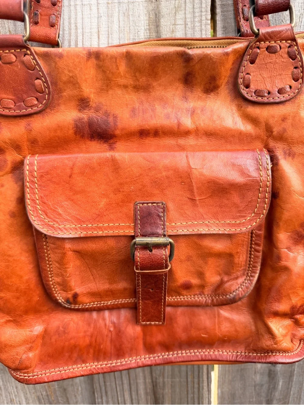 Noonday Collection Cognac Brown Leather Tote